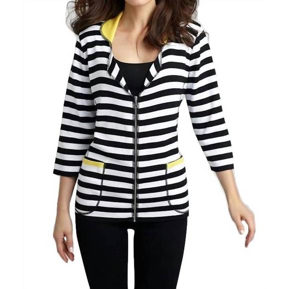 NEW ANGEL colorblock striped cardigan in black/yellow - Picture 1 of 1